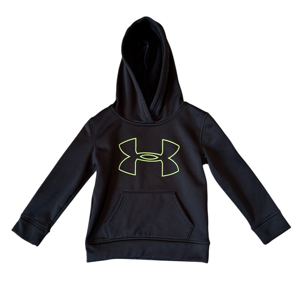 Under Armour Kids Black Hoodie with Neon Logo